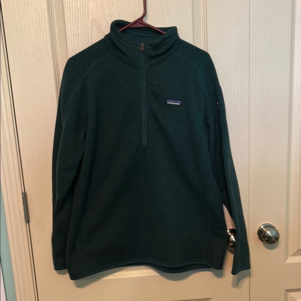 Patagonia Green Zip Up Sweater Fleece High Collar